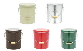 [No.5258-7172]0166バケツ職人が作るトタンの米びつ・5kg／純国産 防虫 インテリア【シルバー】