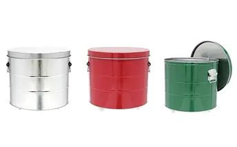 [No.5258-7188]0169バケツ職人が作るトタンの米びつ・20kgキャスター付／純国産 防虫 インテリア【緑】