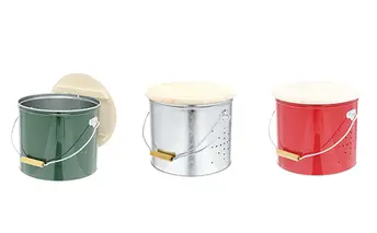 [No.5258-7199]0173バケツ職人が作る野菜ストッカー大サイズ／純国産 インテリア【赤】