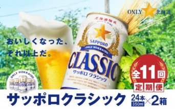 『定期便：全11回 』サッポロクラシック350ml×24本×2箱【北海道限定】【300103】