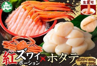 3242. 紅ズワイガニ ポーション 500g ホタテ 300g セット 紅ズワイ 紅ズワイ蟹 紅ずわいがに カニ かに 蟹 ほたて 生ほたて 帆立 海鮮 海鮮丼 しゃぶしゃぶ 北海道 弟子屈町