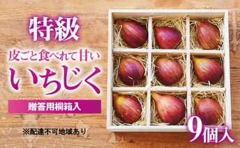 あかね農園【特級いちじく】9個 桐箱入り 果物 フルーツ イチジク 無花果 産地直送 手土産 ギフト 