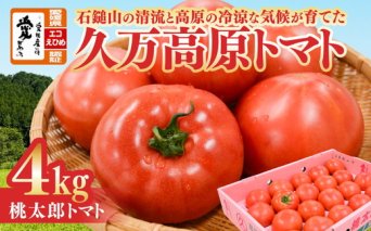 久万高原トマト 4kg そのままでも 美味しい【桃太郎トマト】久万高原町｜特別栽培 エコえひめの認証 トマト とまと トマト産地 産地直送 ソース ジュース 自然栽培 野菜 安心 安全 旬 贅沢 酸味 甘味 料理 旨み 風味豊か スープ 煮込み 新鮮 アレンジ 美味しい 人気 おすすめ 贈答 ギフト プレゼント 愛媛 ※離島への配送不可 ※2025年7月中旬頃より順次発送予定