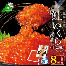 計2kg【250g×1パック 8回 お届け】 8ヵ月 定期便 漁協 直送！本場「北海道」 いくら 醤油漬け【NKM08NQ13】( いくら いくら醤油漬け いくら醤油漬 醤油いくら 鮭いくら 国産いくら 北海道産いくら 地場産いくら 道産いくら 別海町 ふるさと納税 ふるさと ikura )