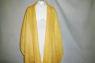 （H）草木染のストール（橘・麻・レーヨン）