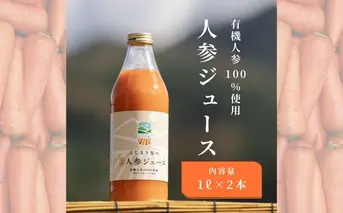 有機人参100％使用 人参ジュース 1000ml×2本 ギフト／ にんじん 有機野菜 無添加 野菜ジュース はじまり屋 贈り物 奈良県 宇陀市 ふるさと納税
