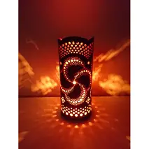 竹あかり カザグルマA-1(表皮焦がしタイプ)／行灯 照明 間接照明 天然素材 竹細工 フロアランプ 竹灯籠 癒し 環境保全 おうち時間