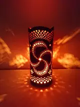 竹あかり カザグルマA-2(表皮剥ぎタイプ)／行灯 照明 間接照明 天然素材 竹細工 フロアランプ 竹灯籠 癒し 環境保全 おうち時間