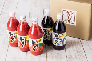 農家の手作りドリンクセット トマト ＆ ブルーベリー／ トマト とまと ブルーベリー ジュース 野菜ジュース 飲料 贈り物 ギフト 畑工房気まま屋 奈良県 宇陀市 ふるさと納税