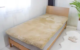 奈良 (株)マスダ製 純日本製 ムートン シングル シーツ／ 寝具 羊毛皮 羊毛 スプリングラム 100％使用 天然素材 オールシーズン 通年 贈り物 プレゼント 誕生日 記念日 株式会社マスダ 奈良県 宇陀市 ふるさと納税