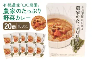 農家のたっぷり野菜カレー ２０個／ふるさと納税 山口農園 有機野菜 オーガニック 伝統野菜 レトルト 詰め合わせ カレー ギフト カレーセット スパイス 飯 キャンプお取り寄せ 奈良県 宇陀市 ご当地 簡単 お歳暮 暑中見舞い 保存 時短 国産 保存食 