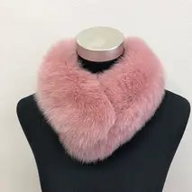 イタリア染め シャドー フォックス ファー マフラー （ストロベリーピンク）／豪華 毛皮 リアルファー 綺麗目 上品 お洒落 ファッション
