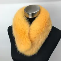 イタリア染め シャドー フォックス ファー マフラー （フルーツオレンジ）／豪華 毛皮 リアルファー 綺麗目 上品 お洒落 ファッション