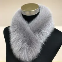 ファー マフラー シャドーフォックス（ライトグレー）／西本毛皮商店 サガ SAGA FOX 豪華 毛皮 リアルファー 高品質 オシャレ ファッション