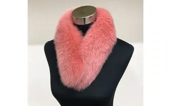 イタリア染め ファー マフラー シャドーフォックス（コーラルピンク）／西本毛皮商店 ふるさと納税 サガ SAGA FOX 高品質 オシャレ 豪華 リアルファー 綺麗目 上品 お洒落 ファッション 毛皮 高級 贈り物 記念 敬老 母の日 誕生日 送料無料 奈良県 宇陀市 毛皮革団地