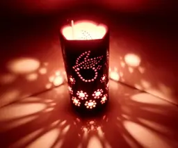 竹製 キャンドル ホルダー ウサギ Ｕ-2 (表皮剥ぎタイプ)／竹あかり 天然素材 癒し 環境保全 おうち時間 キャンプ