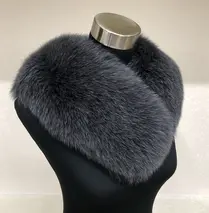 大判 ファー マフラー サガ フォックス ダークグレー／西本毛皮商店 豪華 毛皮 リアルファー 綺麗目 上品 お洒落 ファッション