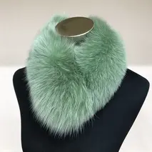 イタリア染め ファー マフラー シャドー フォックス フォレストグリーン／西本毛皮商店 豪華 毛皮 リアルファー 綺麗目 上品 お洒落 ファッション