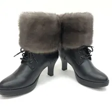 ファー レッグウォーマー ブルーアイリスミンク ナチュラル／西本毛皮商店 豪華 毛皮 リアルファー 綺麗目 上品 お洒落 ファッション