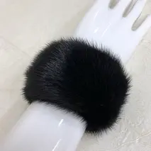 ファーカフス アームウォーマー ブラックミンク ナチュラル／西本毛皮商店 豪華 毛皮 リアルファー 綺麗目 上品 お洒落 ファッション