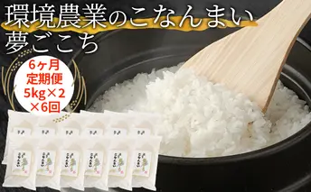 【6ヶ月定期便】環境農業のこなんまい 夢ごこち10kg お米 おにぎり 