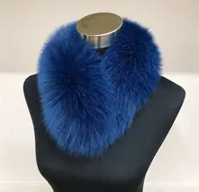 イタリア染め ファー マフラー シャドーフォックス アーバンナイトブルー／西本毛皮商店 豪華 毛皮 リアルファー 綺麗目 上品 お洒落 ファッション