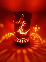 竹製キャンドルホルダー 龍 Ｒ-2 (表皮剥ぎタイプ) ／ 竜 たつ 天然素材 癒し 環境保全 おうち時間 キャンプ