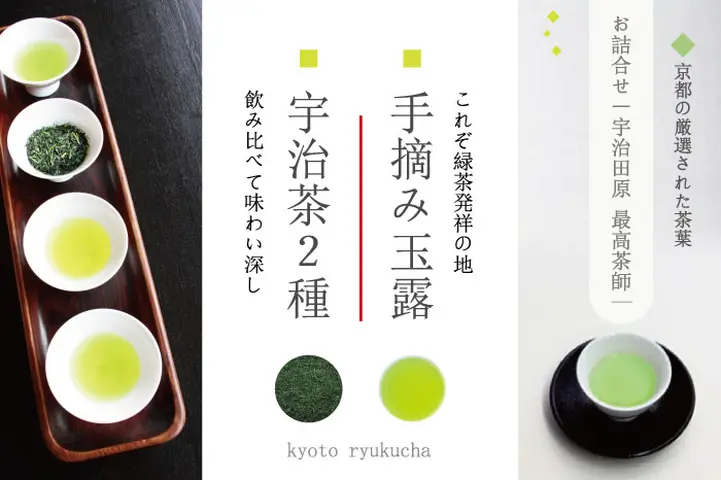 手摘み玉露と宇治茶2種のお詰合せ～宇治田原最高茶師～〈お茶 茶 煎茶