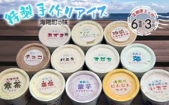 [定期便連続3か月]海陽町特製アイス ユニークな味アイスクリーム6種類セット!