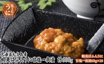 北海道 礼文島産　蝦夷ばふんうに 甘塩一夜漬 60g×10 ウニ 雲丹 魚貝類 バフンウニ 600g 加工食品 