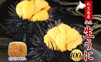 先行予約 北海道 礼文島産  塩水ウニ （ キタムラサキウニ ）100g×1  生うに うに 雲丹  