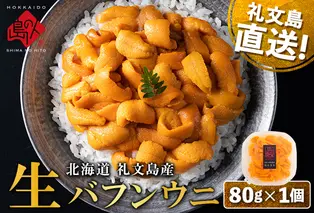 【日時指定不在日対応不可】北海道 礼文島産 産地直送 鮮度抜群 塩水 生エゾバフンウニ 80g×1パック
