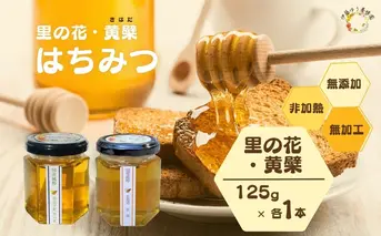 国産 純粋 はちみつ 里の花 125g 黄檗 125g (各1本)／ 蜂蜜 ハチミツ 非加熱 無添加 無加工 百花蜜 単花蜜 キハダ お取り寄せ 伊藤ゆう養蜂園 奈良県 宇陀市 ふるさと納税