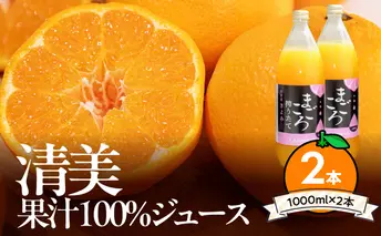 ZE6406n_【まごころ搾りたて】清見 100%ジュース 1000ml 2本