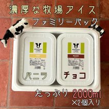【北海道産搾りたて生乳使用】ひらかわ牧場のアイスクリーム 2個セットB バニラ チョコ 2Lパック ファミリー デザート スイーツ お取り寄せ ギフト せたな町 ふるさと納税
