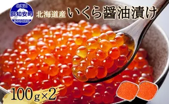 北海道産 いくら醤油漬け 100g×2パック 計200g 小分け パック イクラ 海鮮 魚介 魚卵 食べきりサイズ 冷凍 お取り寄せ 贈答品 お中元 お歳暮 蟹鮨加藤 送料無料 北海道 倶知安町