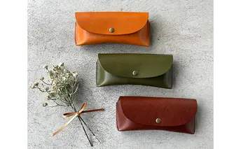 本革 メガネケース 栃木レザー　キャメル