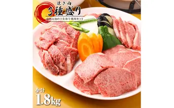 南国高知の土佐和牛焼肉セット 1.8kg 600g×3種 合計1800g 焼肉 土佐和牛 牛肉 牛 肉 国産 和牛 上カルビ ロース モモ バーベキュー BBQセット 詰め合わせ 冷凍 焼き肉
