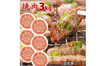 国産豚 ロース 焼肉 3kg 肉 豚肉 焼肉 故郷納税 ぶた肉 豚焼肉 ヤキニク 焼き肉 送料無料 特産品 ギフト お中元 御中元 御歳暮 お歳暮 のし 熨斗