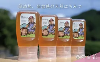 合計1200g 天然蜂蜜 国産蜂蜜 非加熱 生はちみつ 岐阜県 美濃市産 春 (蜂蜜300g入りピタッとボトル4本セット)A12 深田養蜂のハチミツ