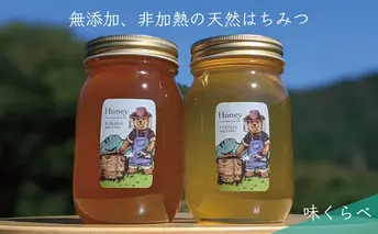 合計1200g 天然蜂蜜 国産蜂蜜 非加熱 生はちみつ 岐阜県 美濃市産 味比べ 蜂蜜600g入りガラス瓶 2本セットC3 深田養蜂のハチミツ