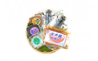 特選ギフトセット 金め鯛 味噌漬 ２切とあじ干物(中)２枚＋わさび３色お得パック 1147 ／ 山長水産