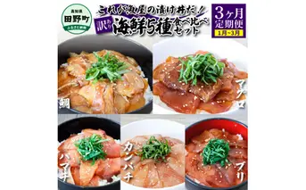 【四国一小さなまち】＜3ヶ月定期便＞これが魚屋の漬け丼だ！(1月～3月) 訳あり 80g×10P 海鮮漬け丼 鰤 ブリ ハマチ かんぱち まぐろ 漬け 鯛 刺身 冷凍 マグロ 赤身 海鮮 海鮮丼 刺身 海鮮セット