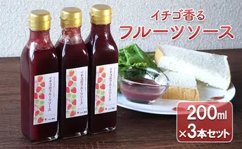 【岐阜】イチゴ香るフルーツソース3本セット 加工食品 イチゴのフルーツソース いちごソース ストロベリー 