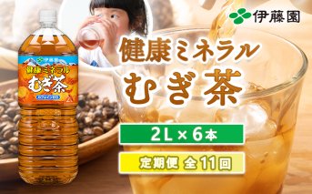 『定期便：全11回』健康ミネラルむぎ茶2L×6本【500014】