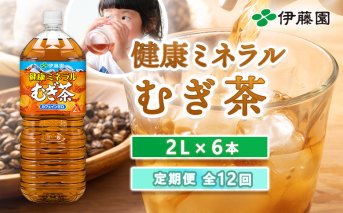 『定期便：全12回』健康ミネラルむぎ茶2L×6本【500015】