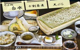 そば処白水　十割蕎麦と天ぷらセット【輪の膳】ペアお食事券