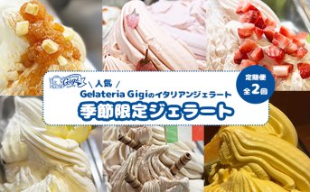 【定期便：全2回（隔月発送）】ジェラテリアGigiのイタリアンジェラート『季節限定ジェラート』2000ml【43007502】