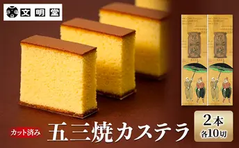 文明堂 五三焼カステラ 2本 (1本10切れ) セット 詰め合わせ カット済み 和菓子 焼菓子 焼き菓子 お菓子 菓子 おやつ デザート スイーツ 文明堂カステラ 和三盆 和三盆糖 ギフト 贈り物 プレゼント 兵庫 兵庫県 稲美町