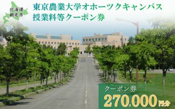 東京農業大学オホーツクキャンパス授業料等270,000円分クーポン券 ABBD009